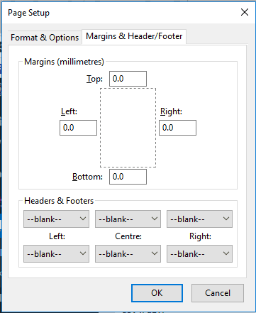 margins header footer